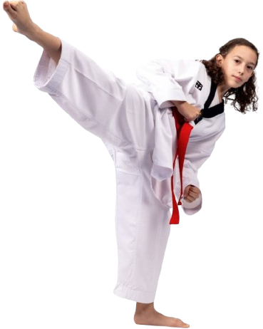 taekwodo kid young girl dressed posing